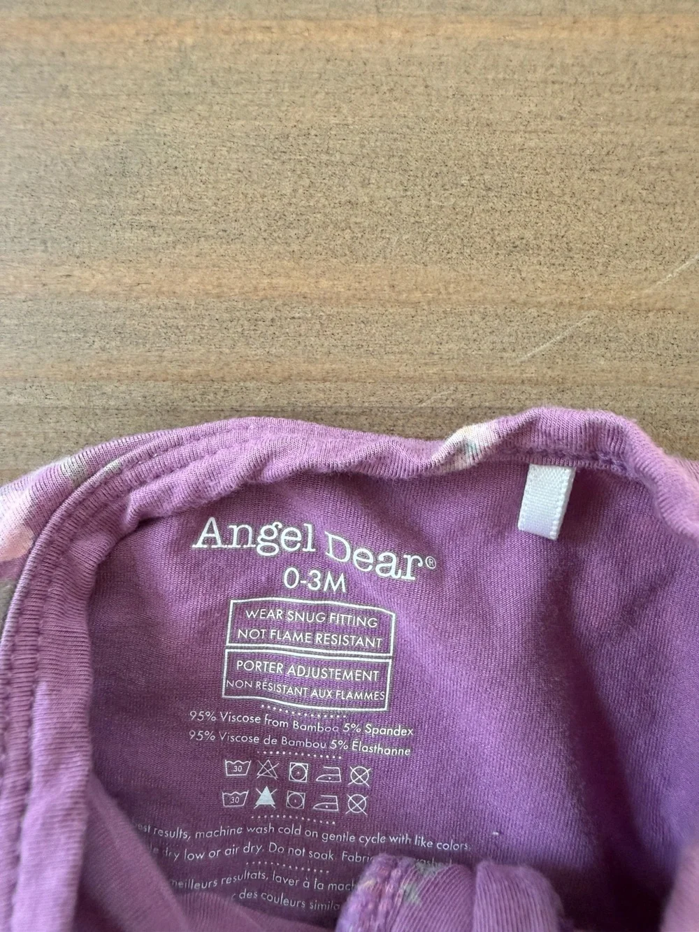 Like New Angel Dear Lavender Floral Bamboo Zip Sleeper - 0-3 Momths